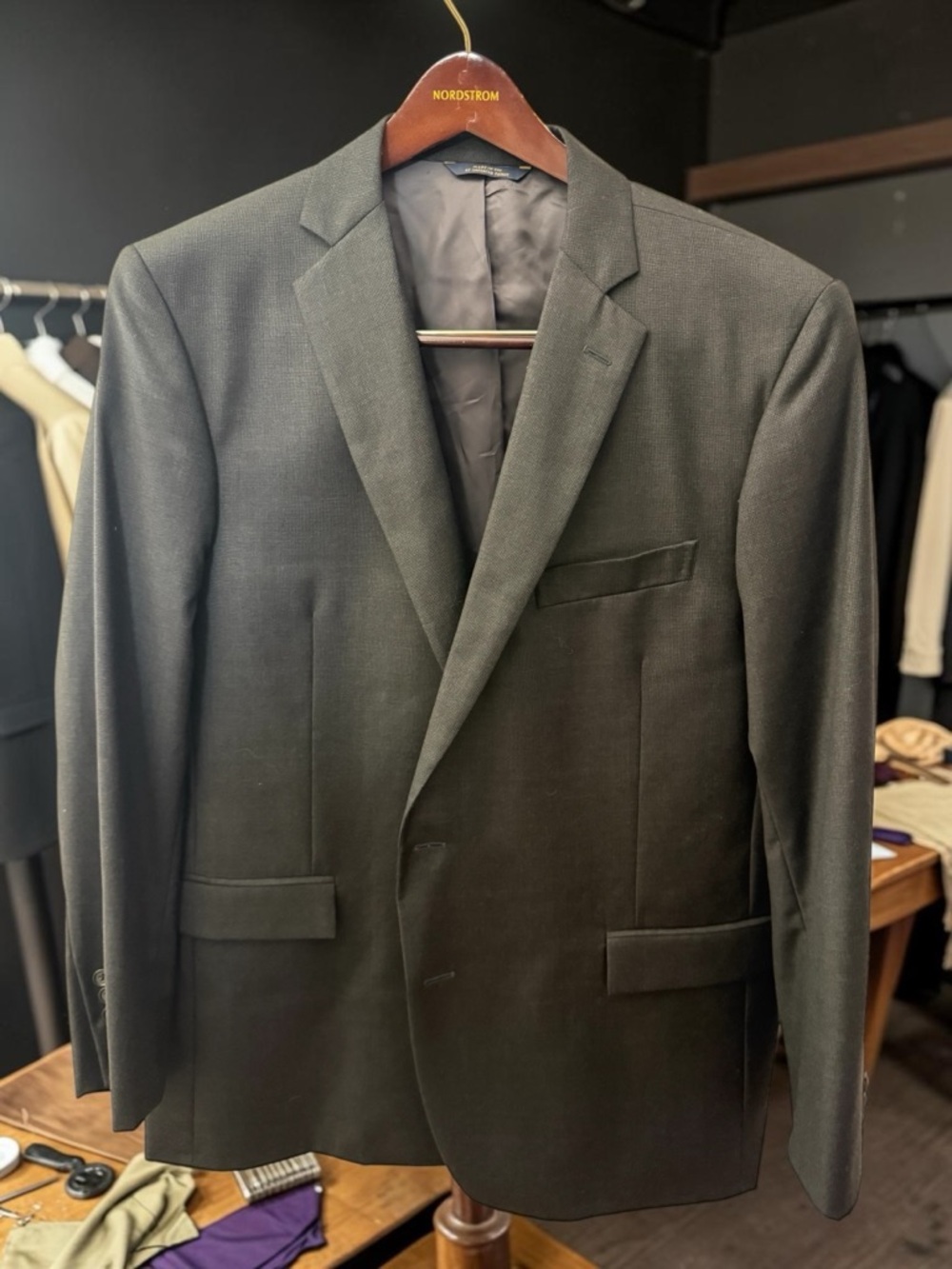 Brooks Brothers Dark Grey Men's Sport Coat Blazer- Vitale Barberis Canonico